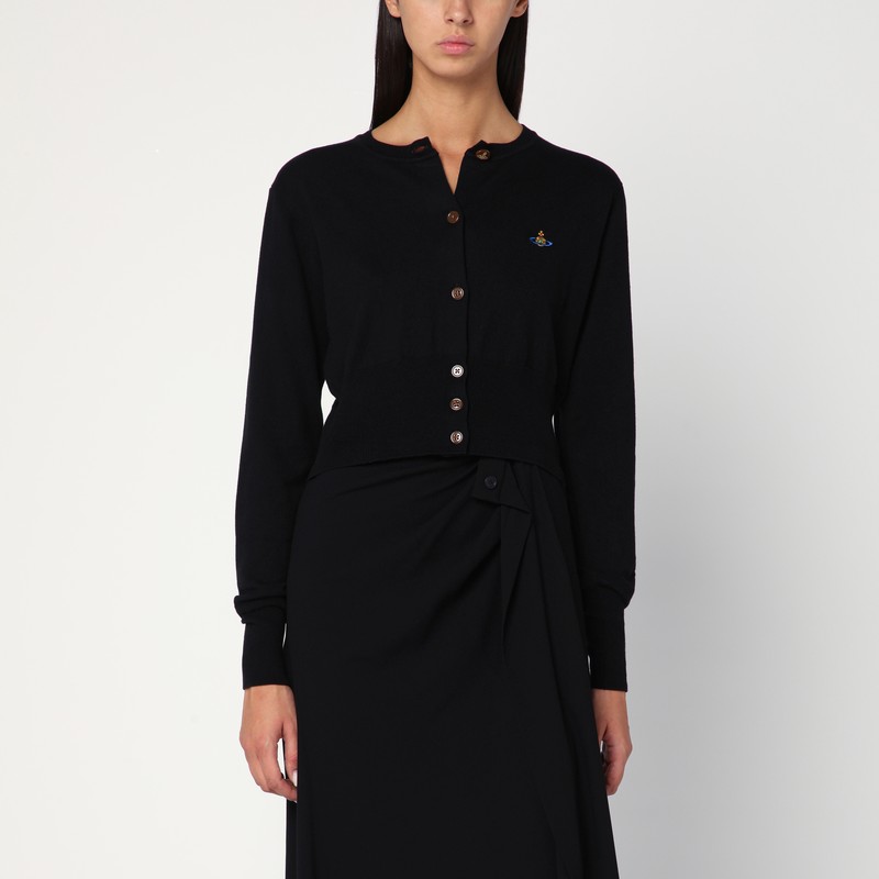 Black cashmere-blend cardigan