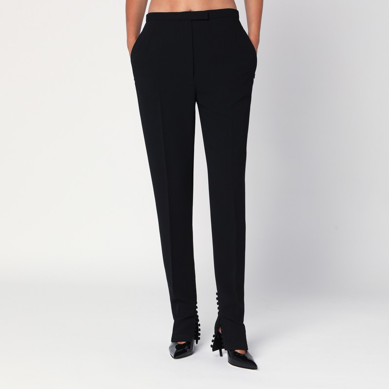 Black trousers with slits and buttons