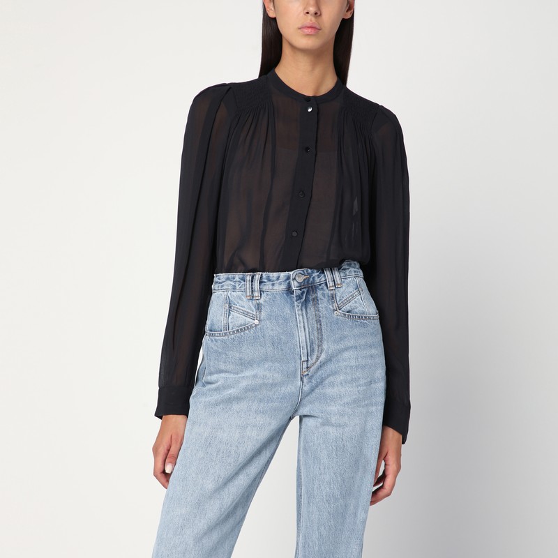 Black Noeline blouse in viscose crêpe