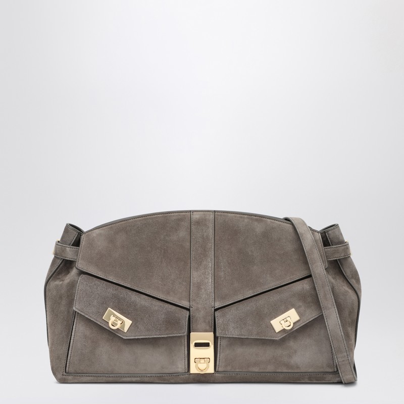 Hug multipocket L gray shoulder bag