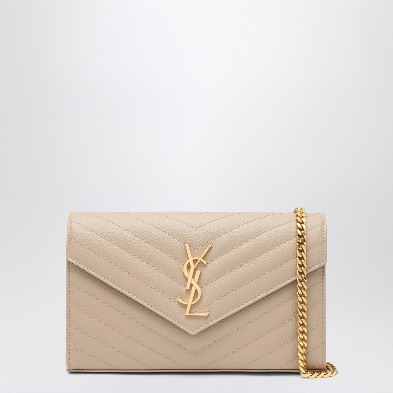 Beige Cassandre chain clutch