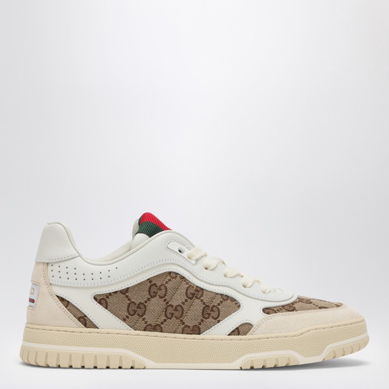 Re-Web Sneaker in ivory/beige/ebony GG fabric