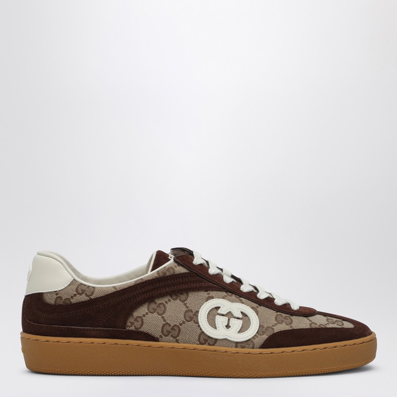 Sneakers with GG cross detail in suede leather
