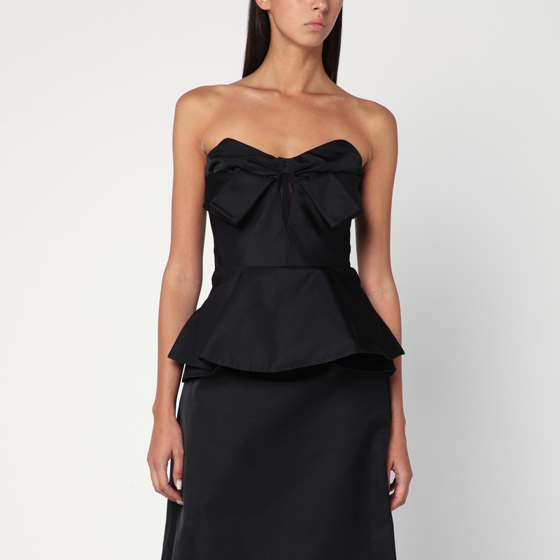 Black corset top in silk blend