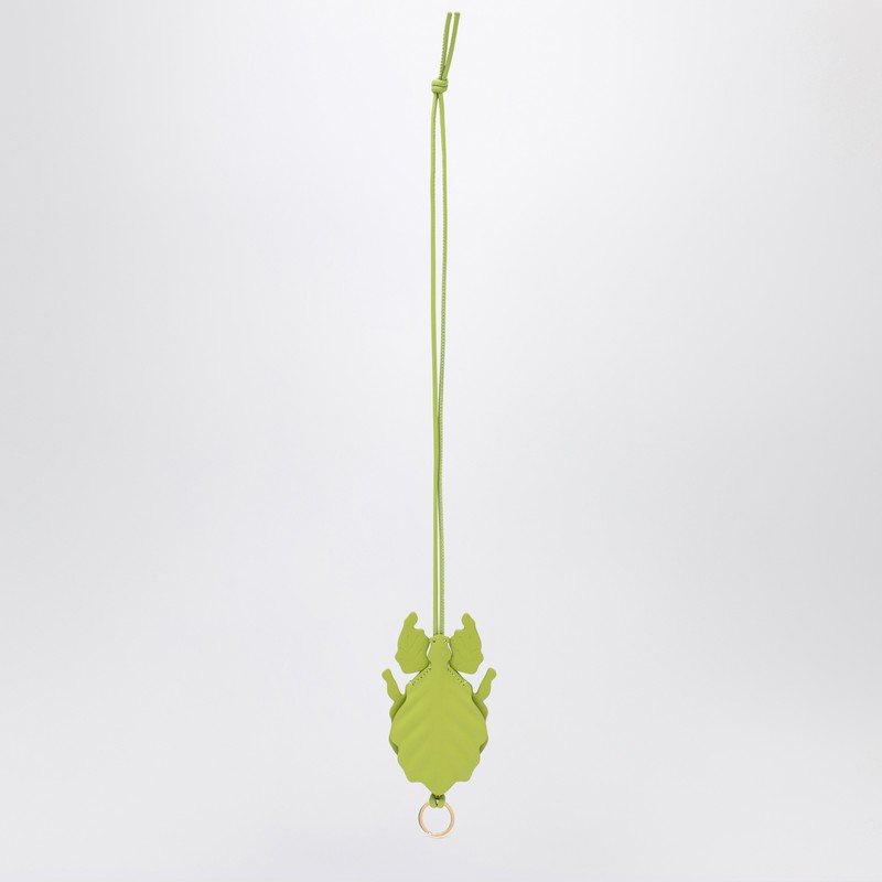 Green leaf insect-shaped keychain