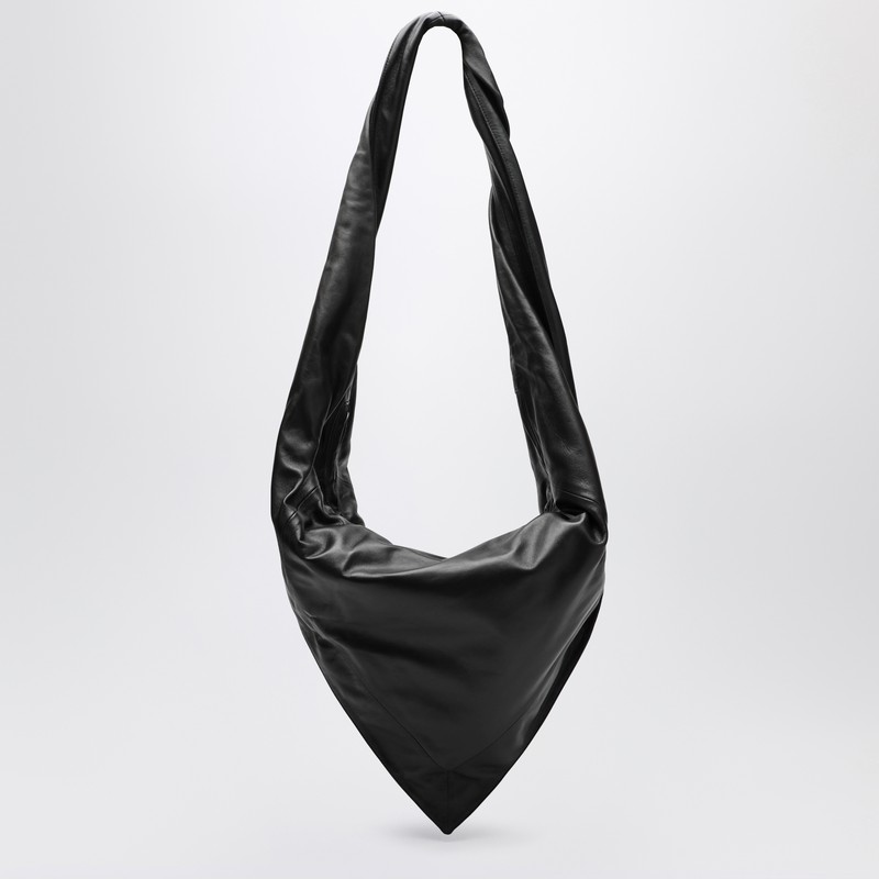 Scarf bag in black/brown leather