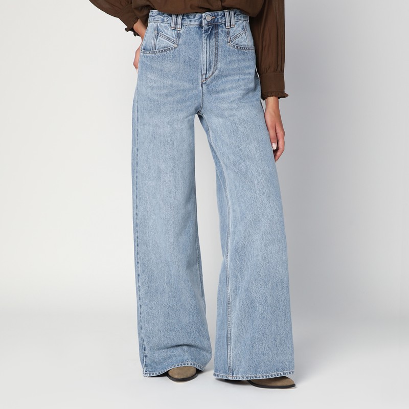 Wide ice blue jeans