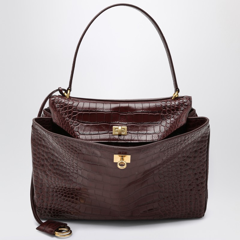 Cocco-print burgundy calfskin medium Rodeo bag