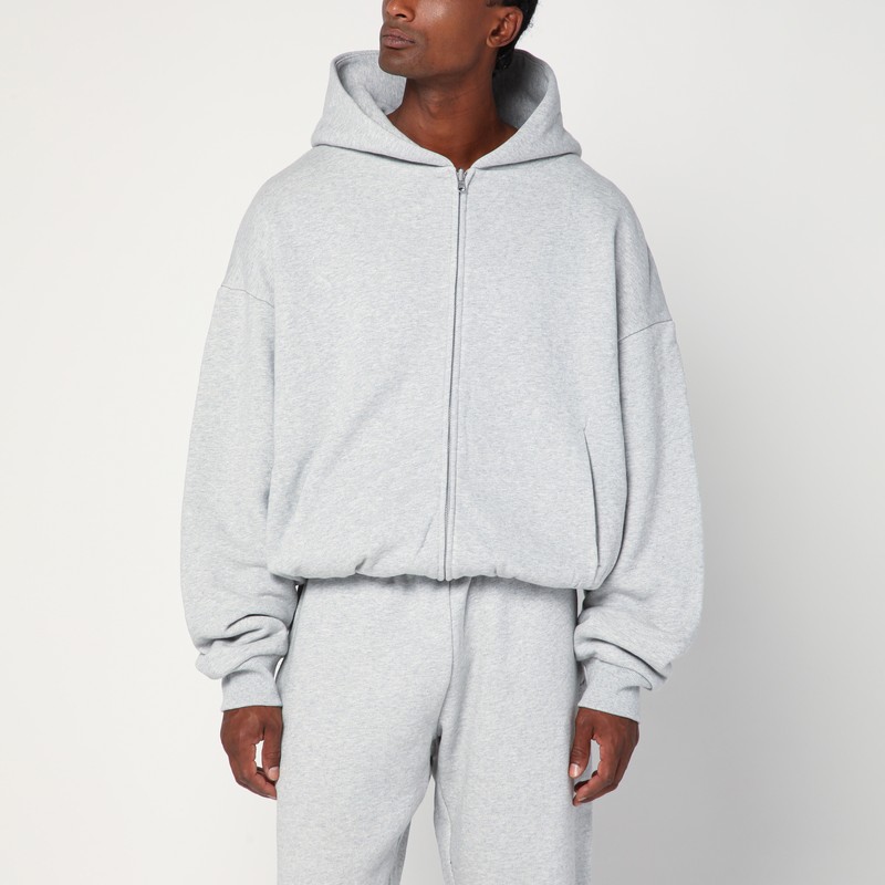 Grey zip cotton sweatshirt