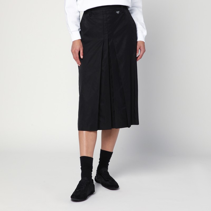 Black flared Re-Nylon skirt