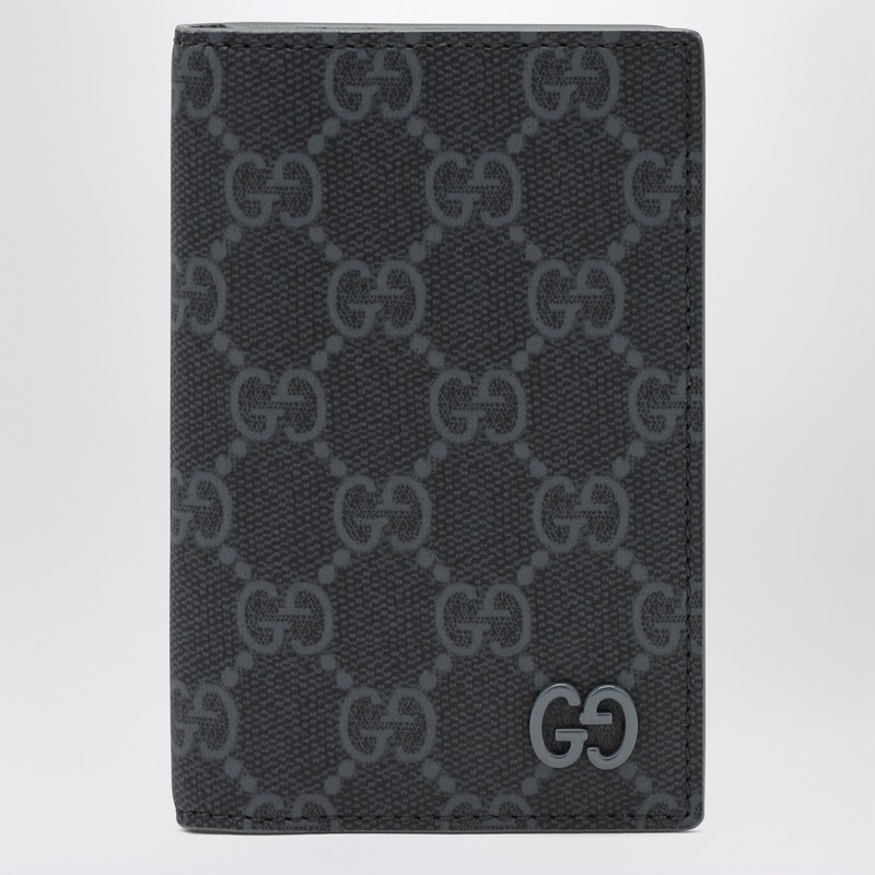 Long GG card holder black/grey