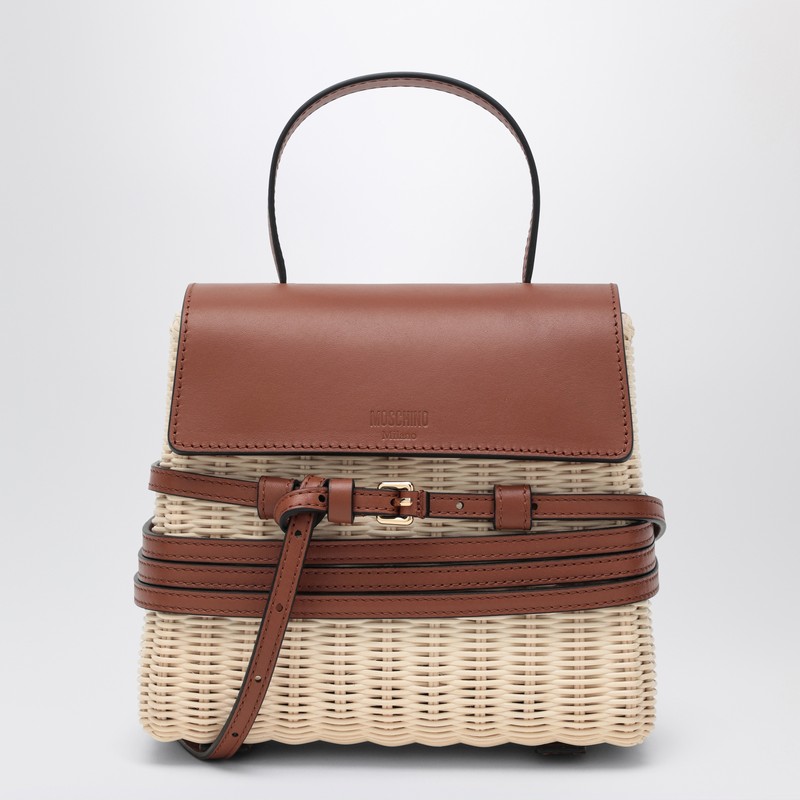 Tie Mie Bag in raffia and leather