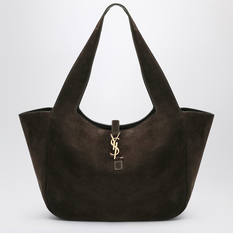 Le 5 À 7 Bea bag in moss green suede