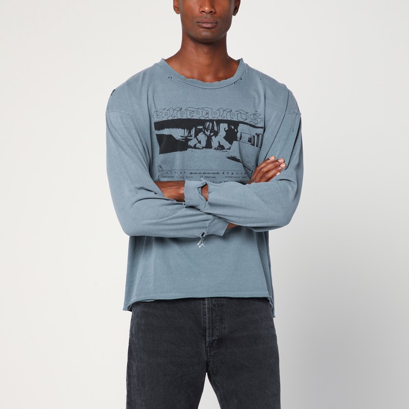Boy in Chains blue vintage-effect T-shirt
