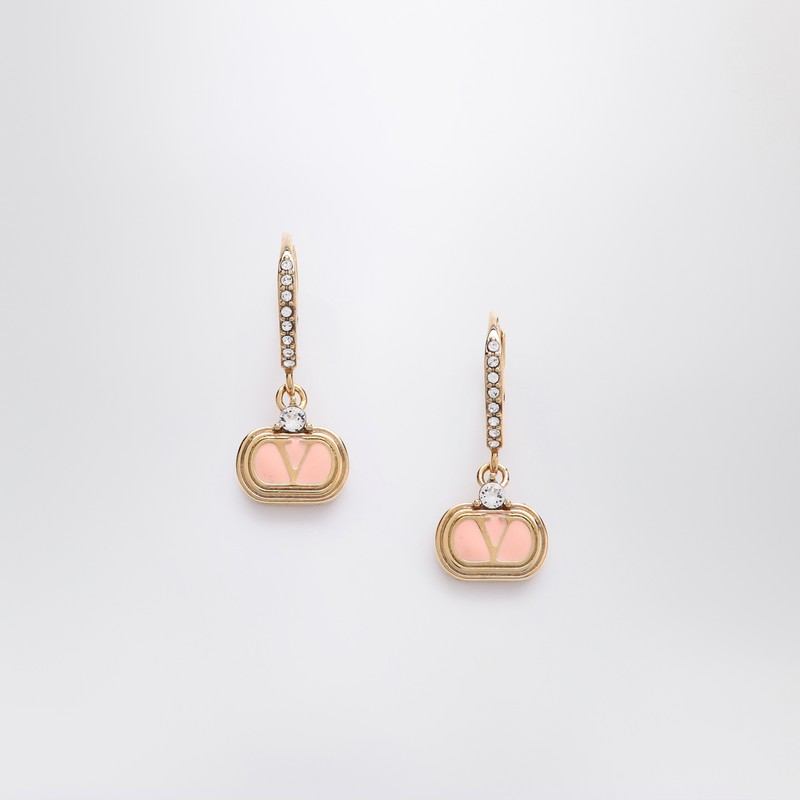 Oval earrings in metal and Swarovski crystals