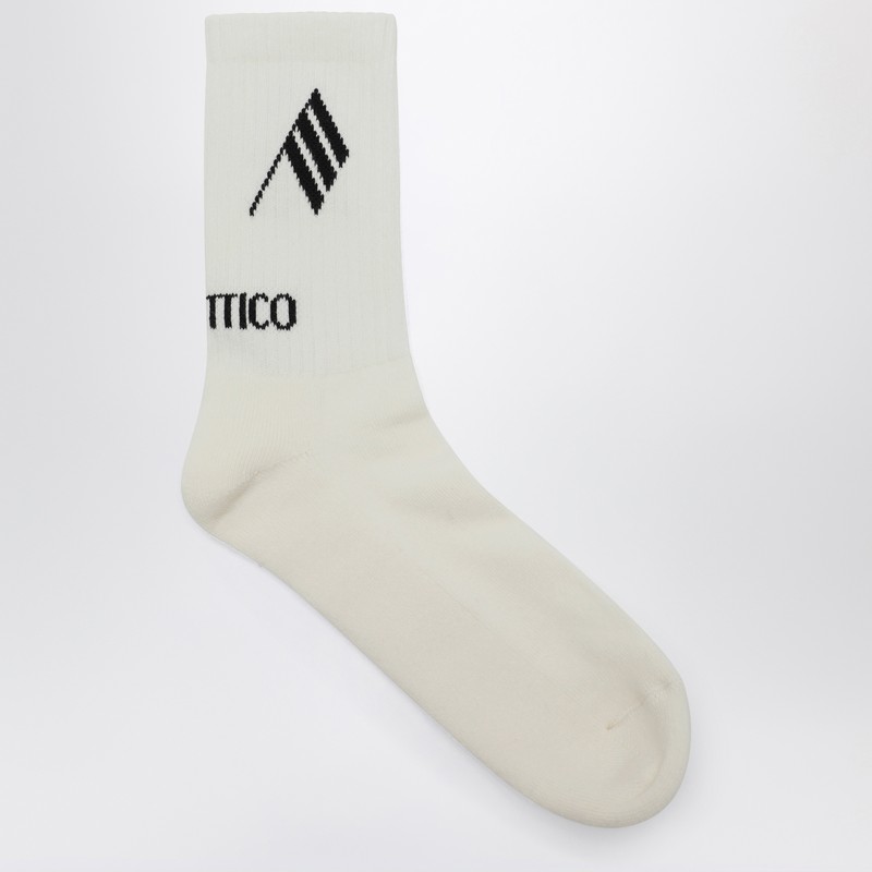 Socks milk/black with logo