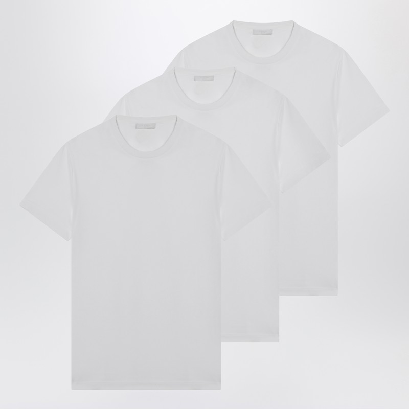 Set of three white cotton T-shirts