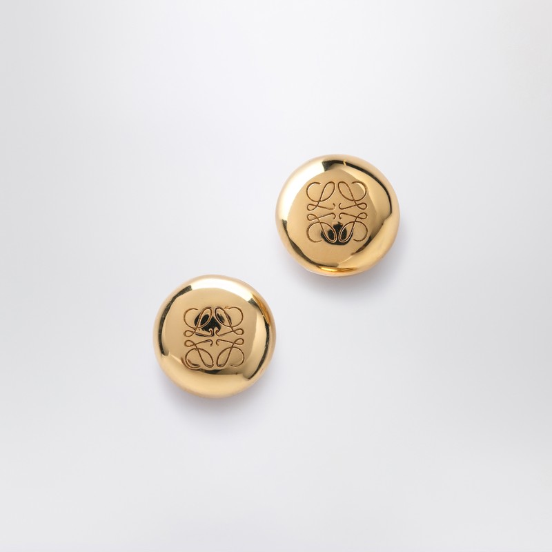 Gold-plated Anagram Pebble button earrings