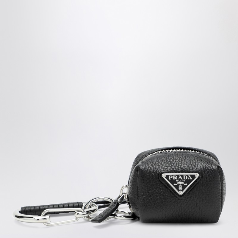 Black leather bag charm