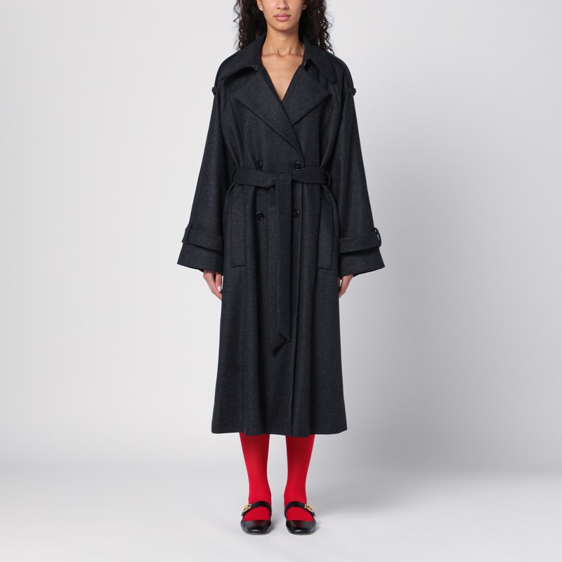 Anthracite grey wool overcoat