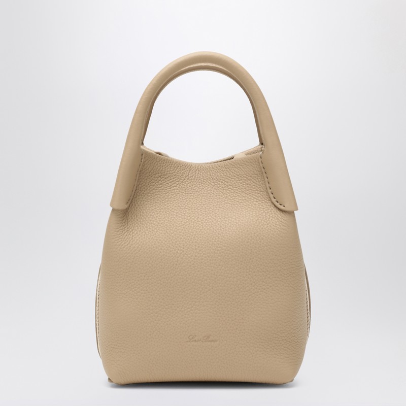 Micro Bale bag in Light Mastic grained leather