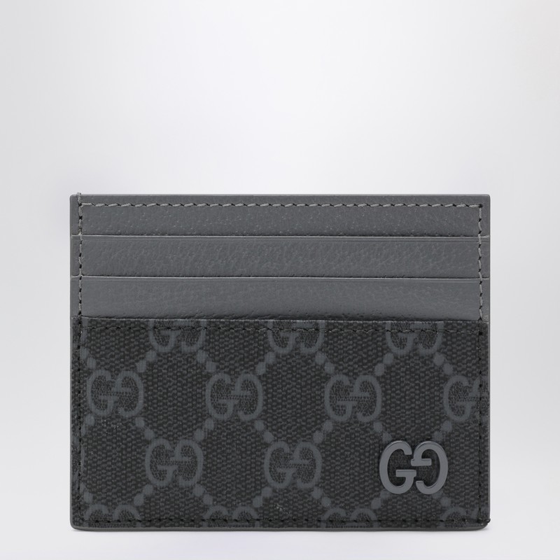 GG Supreme black/grey fabric card holder