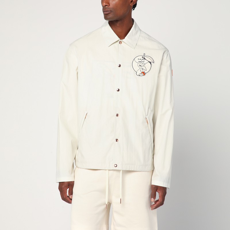White Satsuma shacket in canvas and nylon