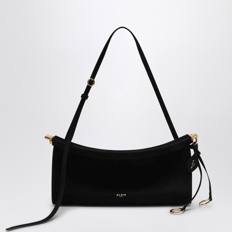 Le Click East West medium bag black in nubuck