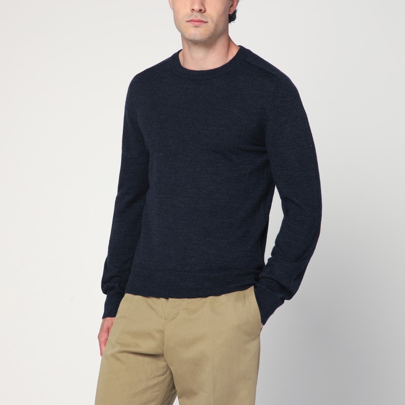 Navy blue wool sweater
