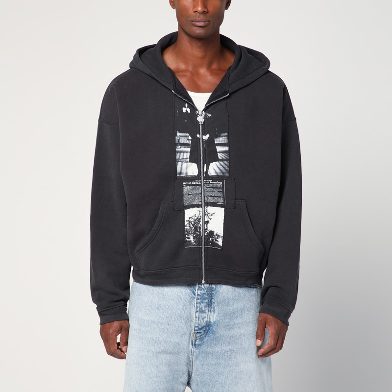 Artist Defends Assemblage black vintage-effect sweatshirt