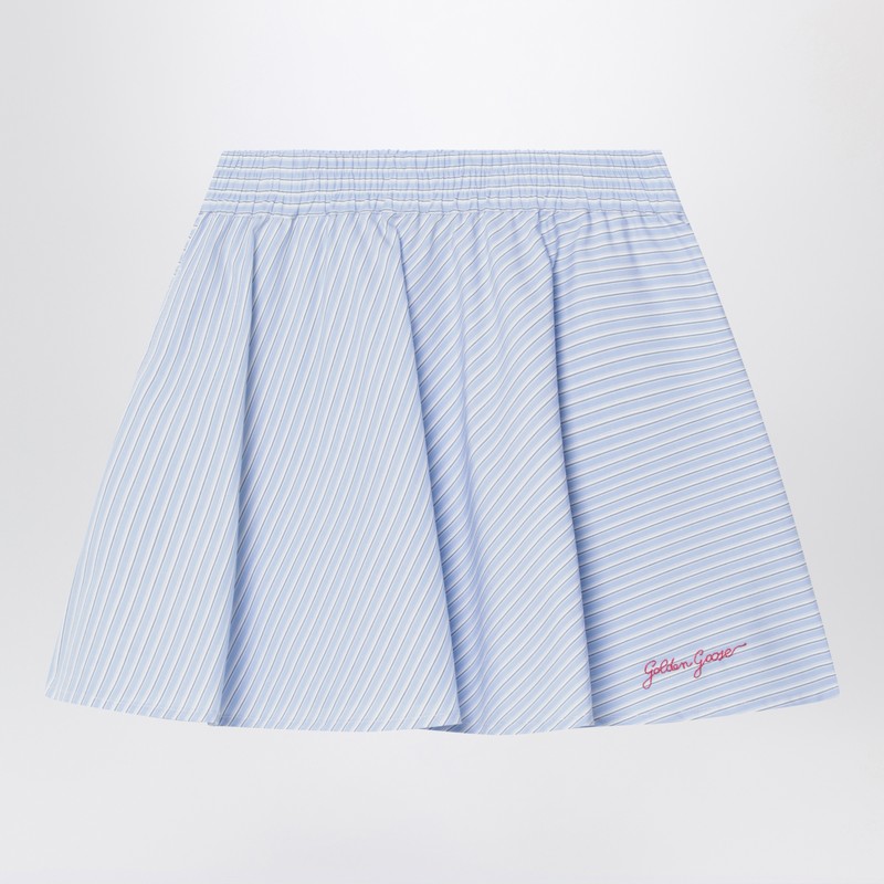 Light blue striped cotton skirt