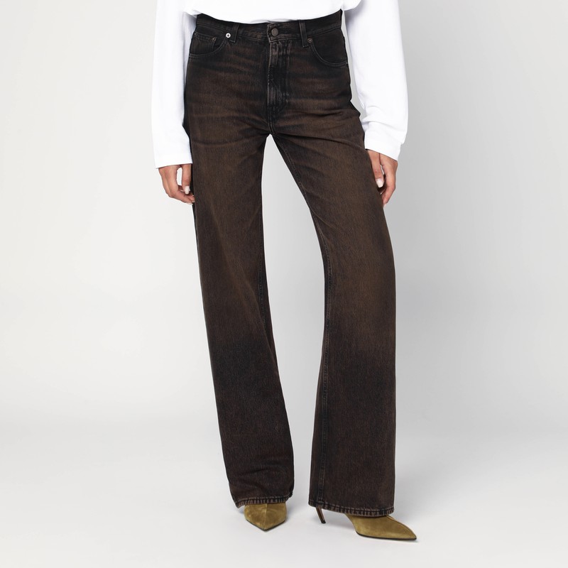Brown vintage effect Korea jeans