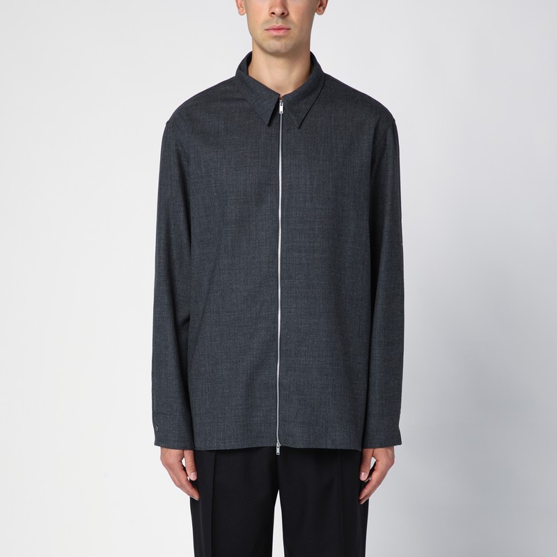 Dark grey wool zip shirt