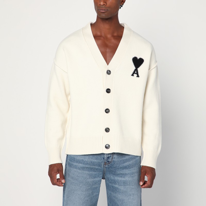 Ami De Coeur white wool cardigan