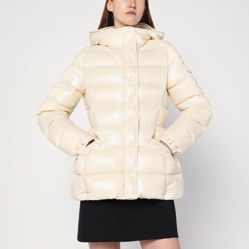 White down jacket in lacquered nylon