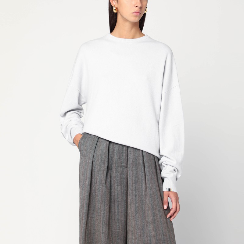 Ice blue cashmere crew neck sweater