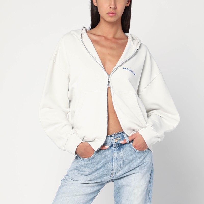 White Balenciaga Back sweatshirt Regular Fit