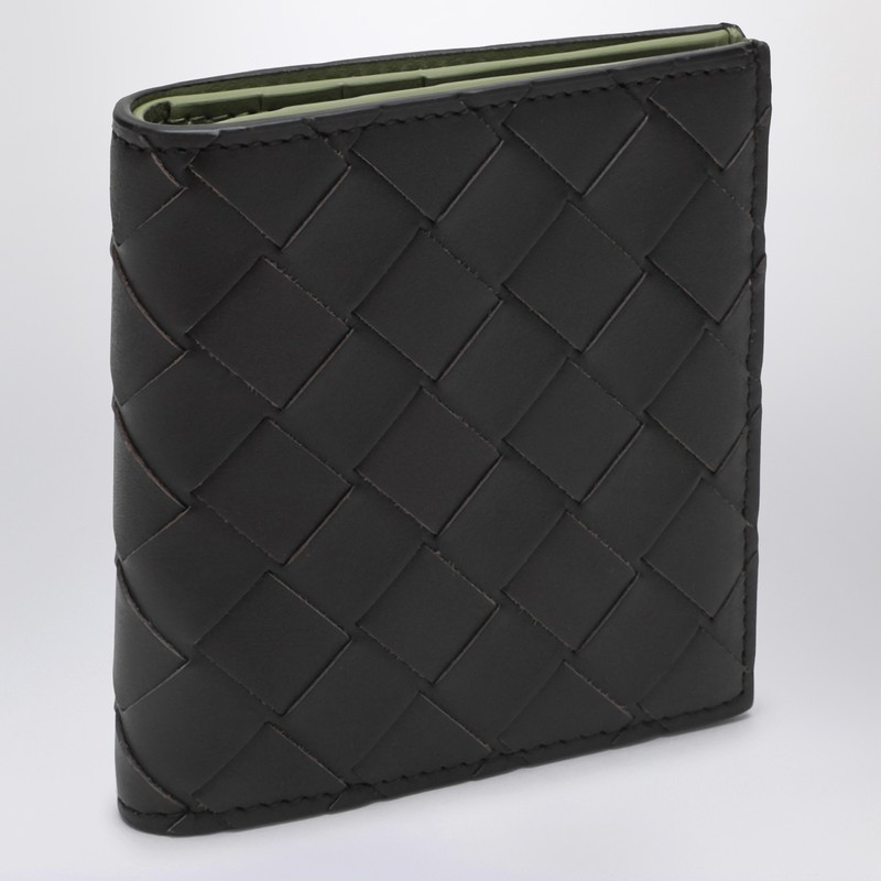 Bi-fold Wallet Fondente/Macha in Intrecciato