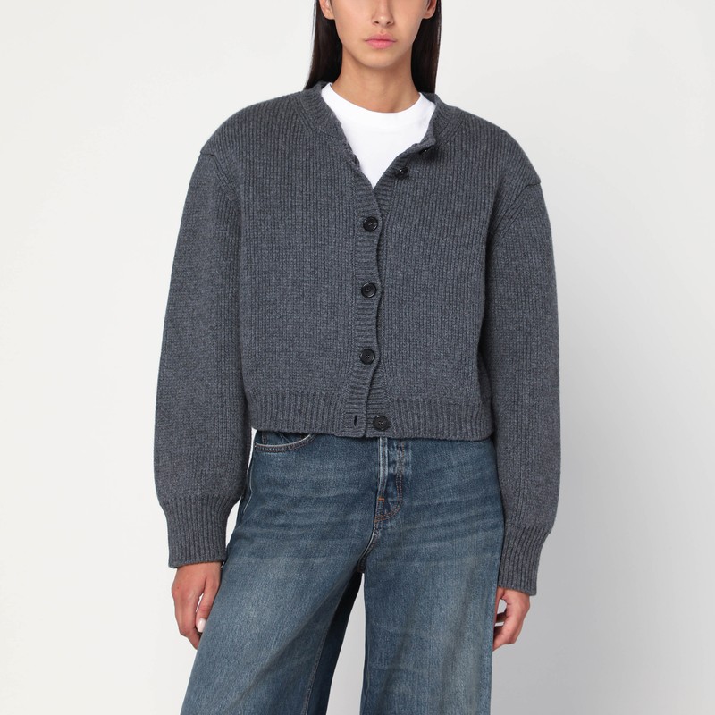 Gray wool cardigan