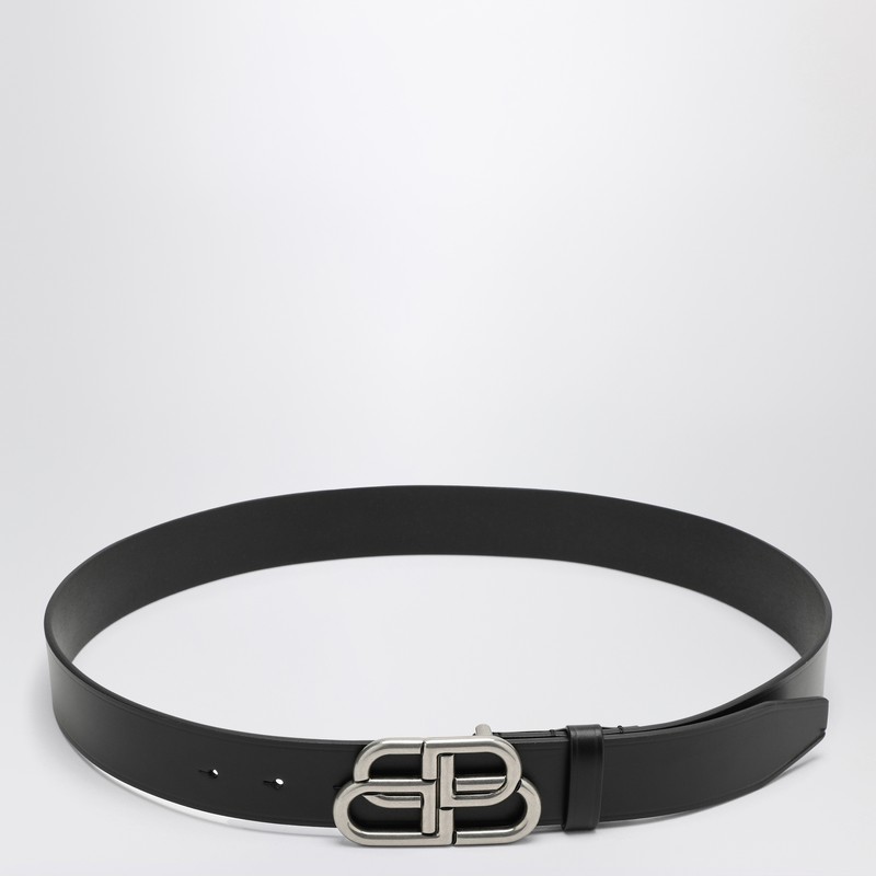 Black leather BB belt