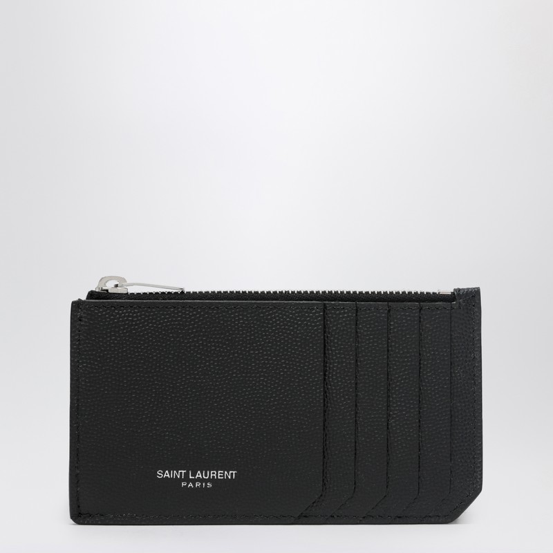 Black Fragments card holder with zip