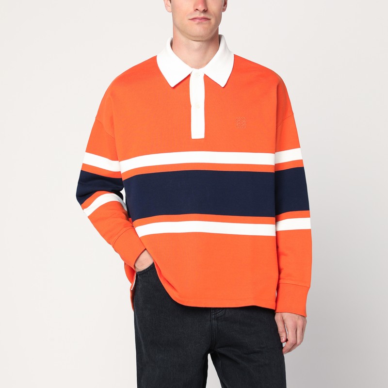 Anagram polo in orange/navy blue