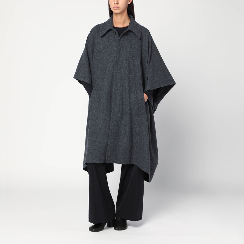 Long gray cape coat