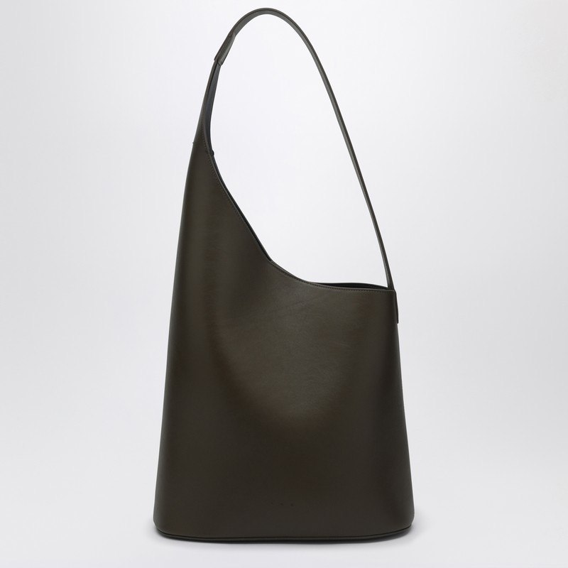 Kaki leather Lune Tote bag