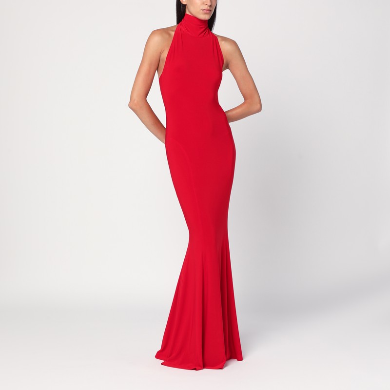 Red turtleneck mermaid dress