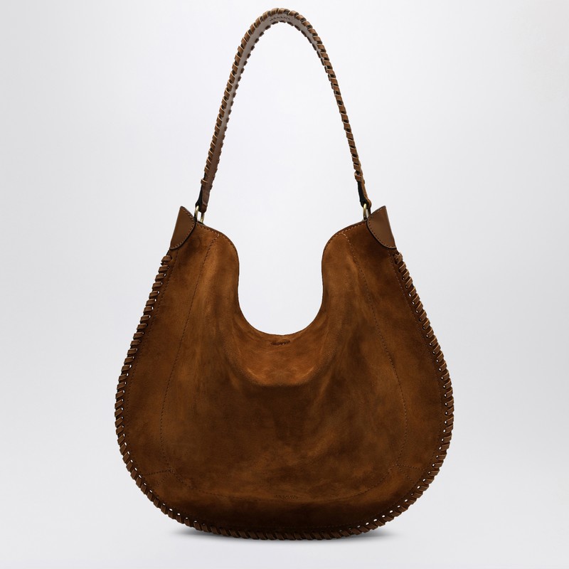 Oskan soft Cognac suede hobo bag