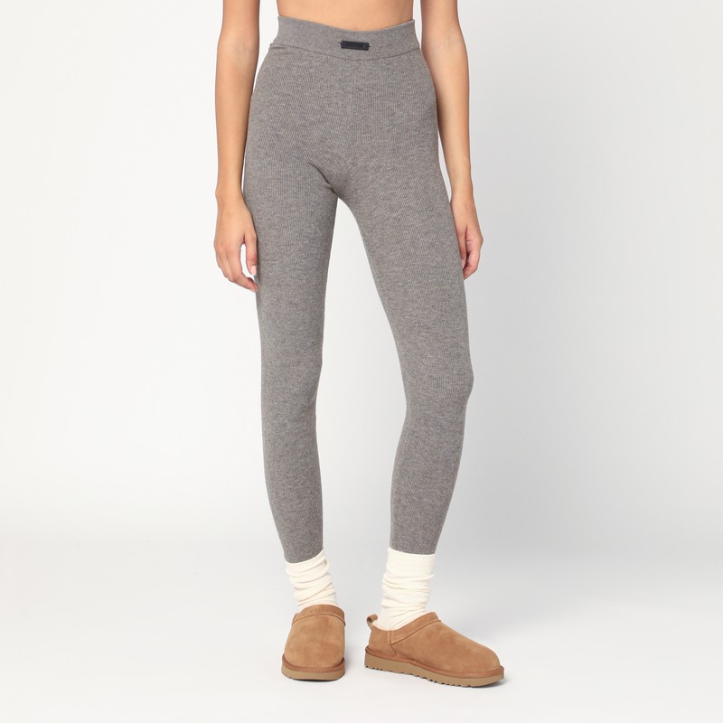 Ribbed grey leggings