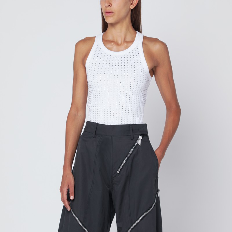 White tank top with rhinestones