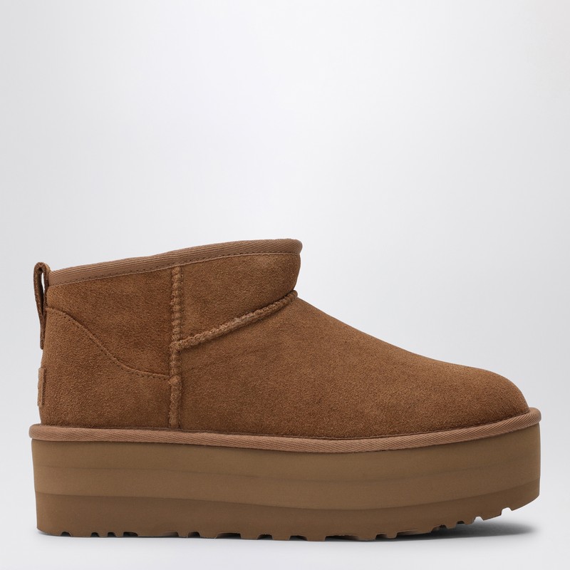 Classic Ultra Mini platform ankle boots in chestnut