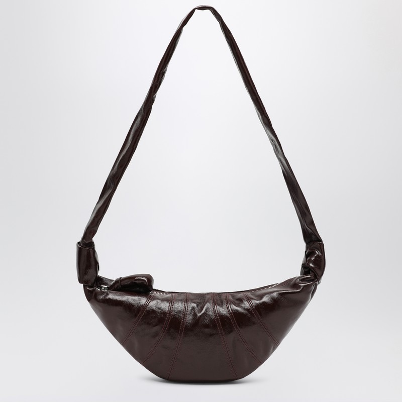 Small Croissant bag in brown coated cotton